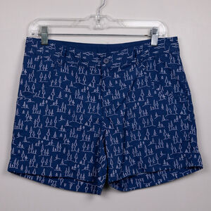 Columbia Silver Ridge Omni-Shade tree print blue shorts-L